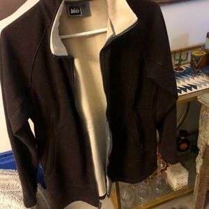 REI Brown warm fitted jacket zip-up